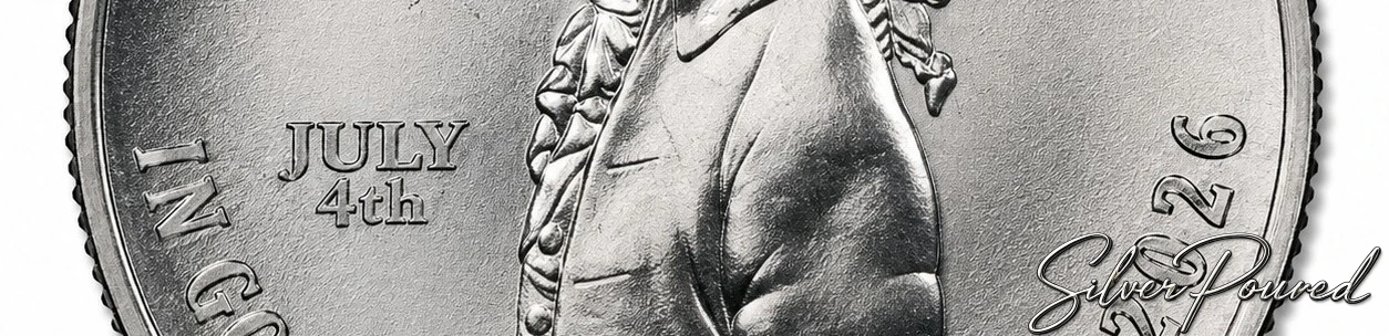 Close-up of the July 4 privy mark on the 2026 Privy Quarter