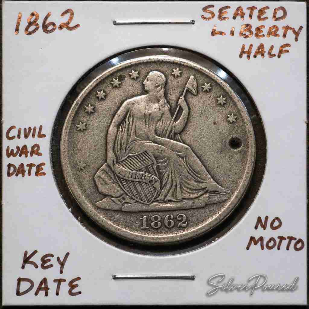 1862-S Seated Liberty Half Dollar Civil War date obverse San Francisco Mint
