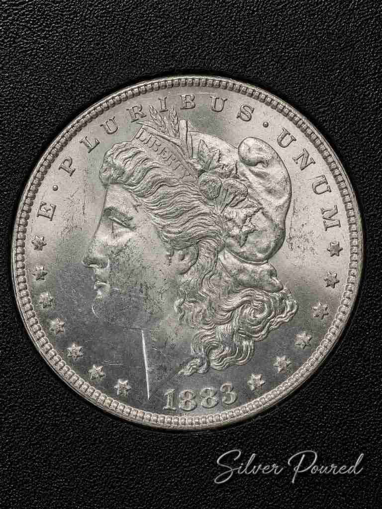 1883-CC Morgan Silver Dollar VAM-5A with die cracks struck at the Carson City Mint.