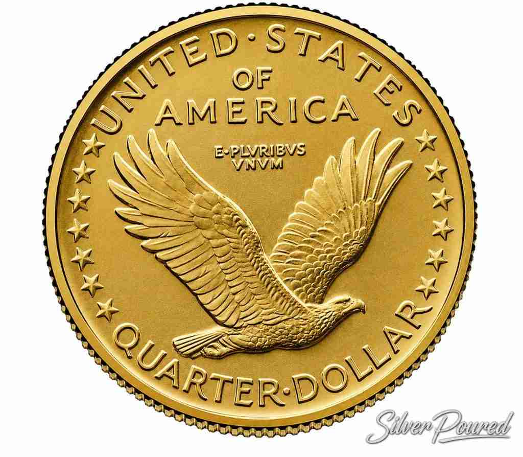 1916 Standing Liberty Quarter Best of the Mint 24-karat .9999 fine gold coin reverse