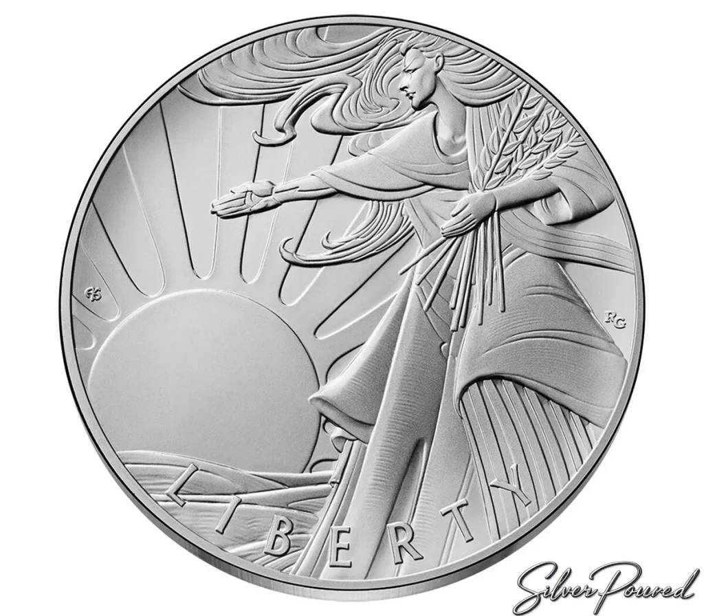 1916 Walking Liberty Half Dollar Best of the Mint one-ounce 99.9% silver medal obverse with Art Deco Liberty
