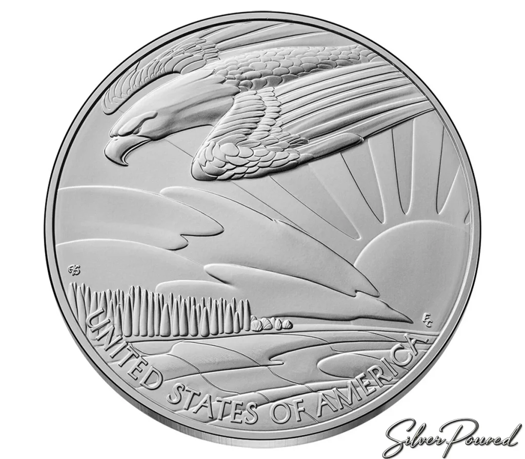 1916 Walking Liberty Half Dollar Best of the Mint one-ounce 99.9% silver medal reverse with soaring eagle