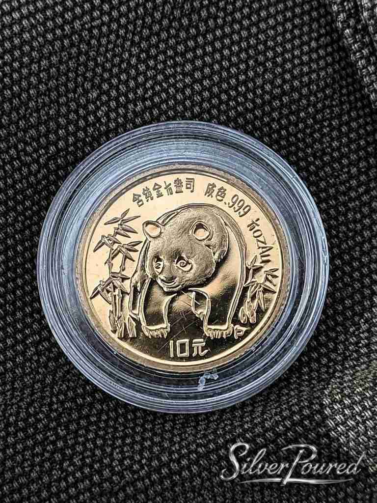 1986 China Panda 10 Yuan Silver Coin obverse featuring Temple of Heaven design and .999 fine silver
