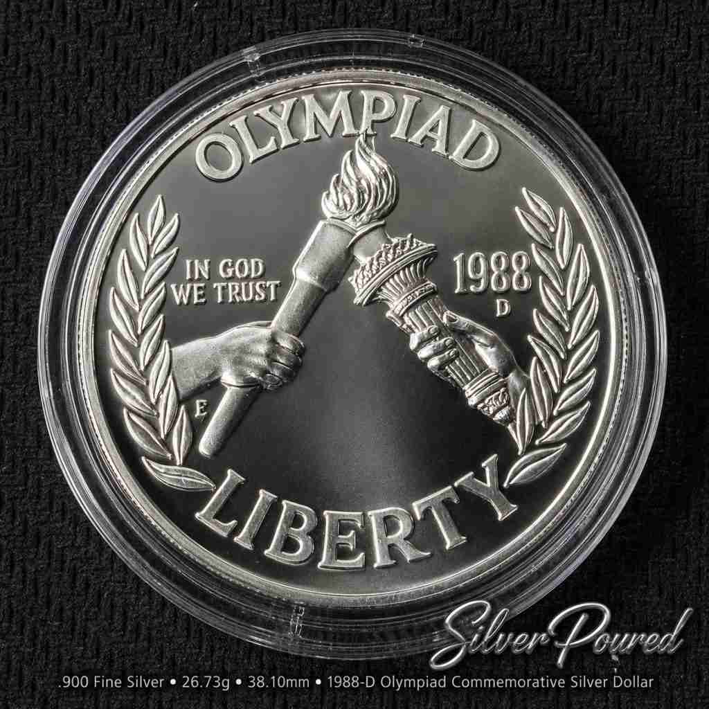 1988-D Olympiad commemorative silver dollar obverse Denver Mint