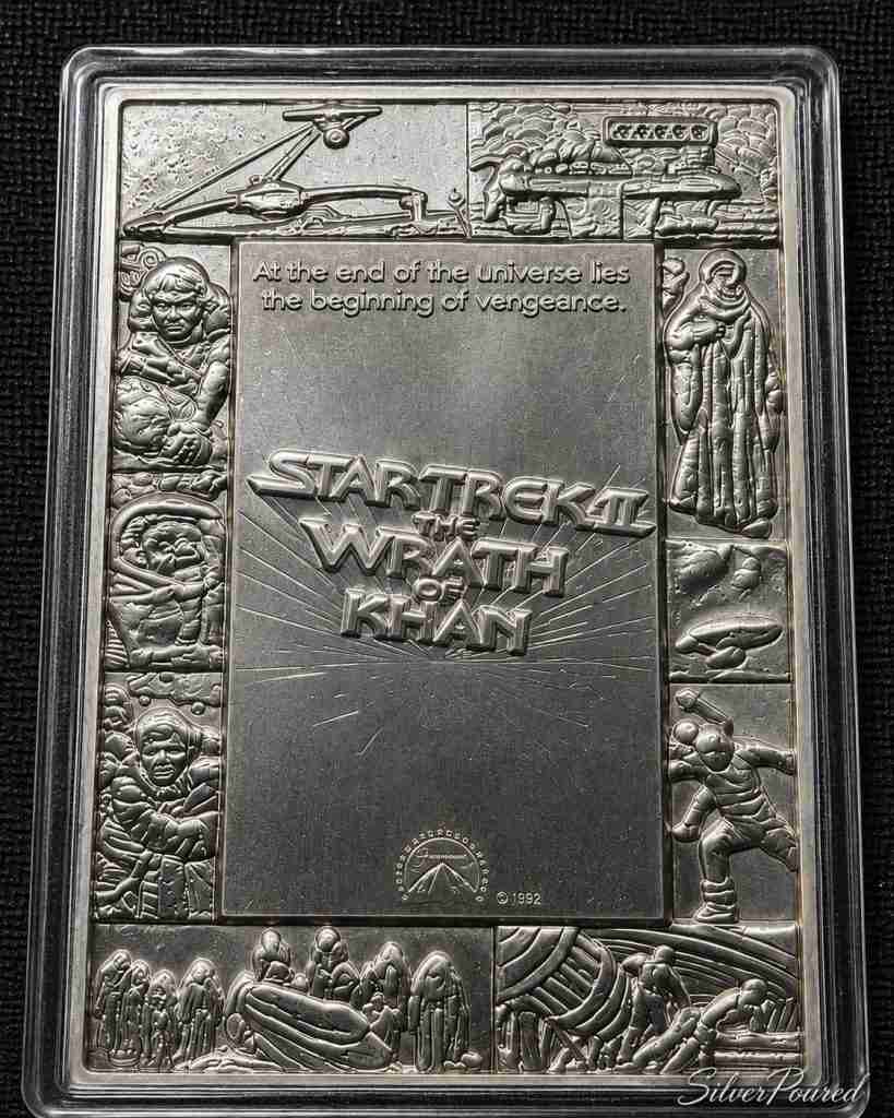 1992 Star Trek II Wrath of Khan 1.1 oz silver ingot