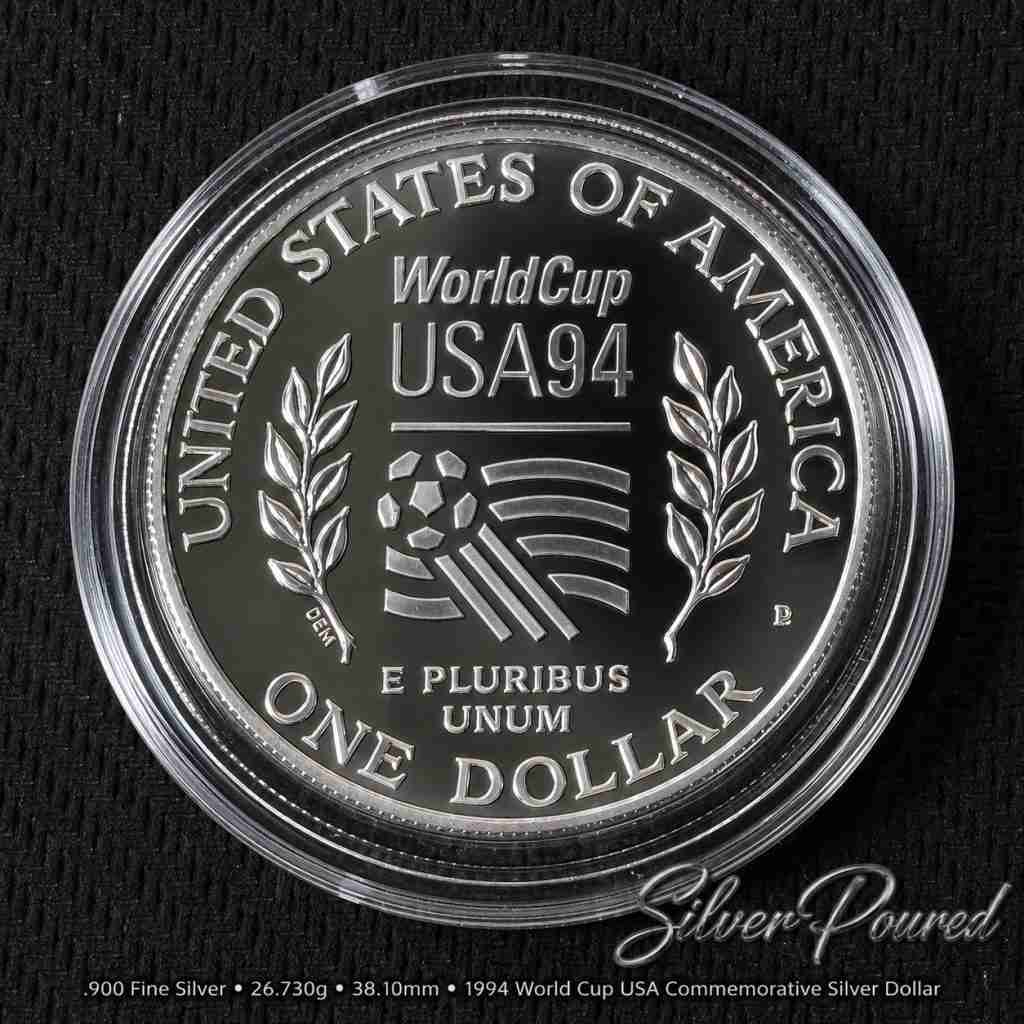 1994-D World Cup USA commemorative silver dollar reverse Denver Mint