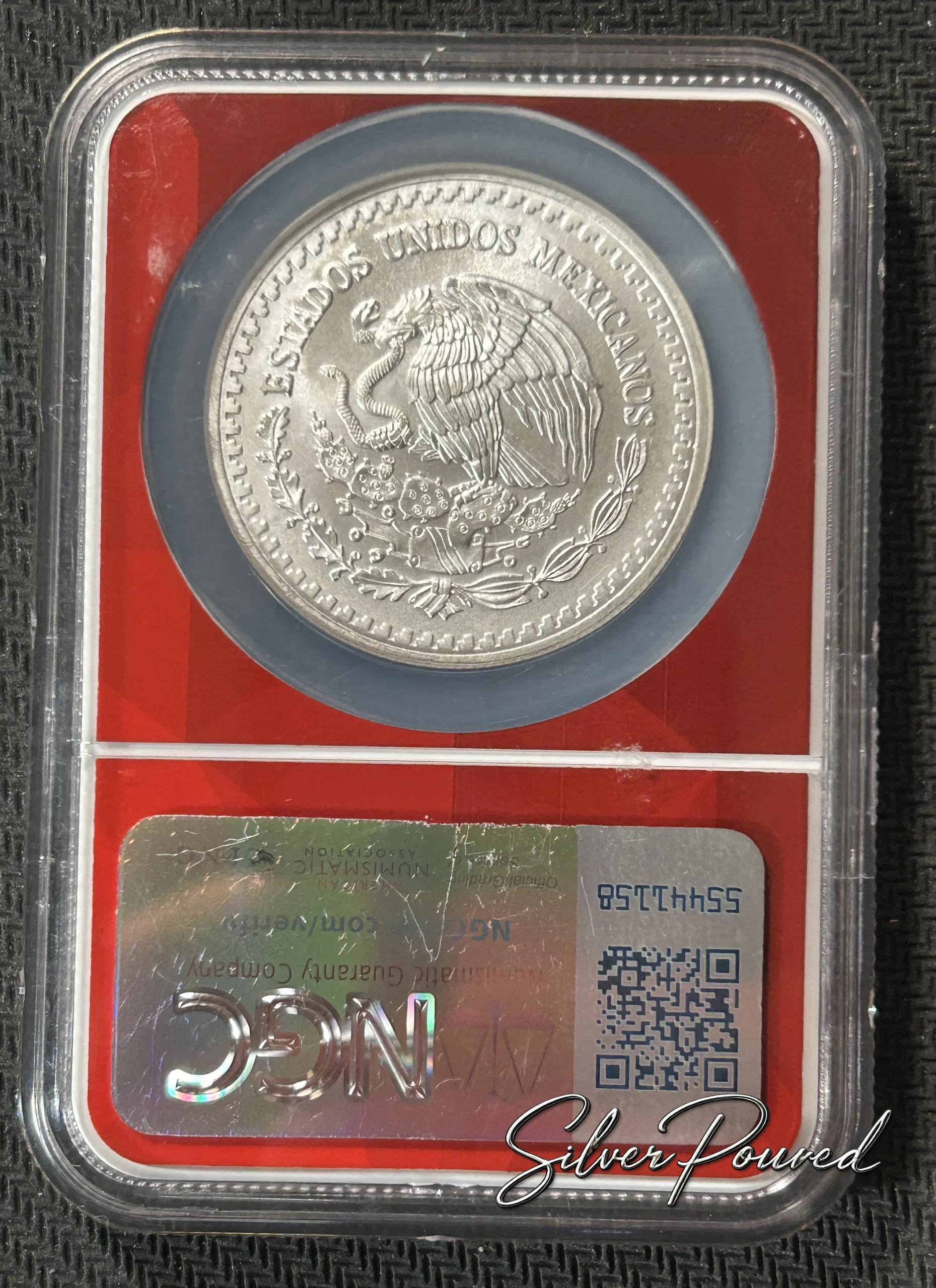 1995 Mexico 1 oz Silver Libertad NGC MS68 reverse showing certified collector condition