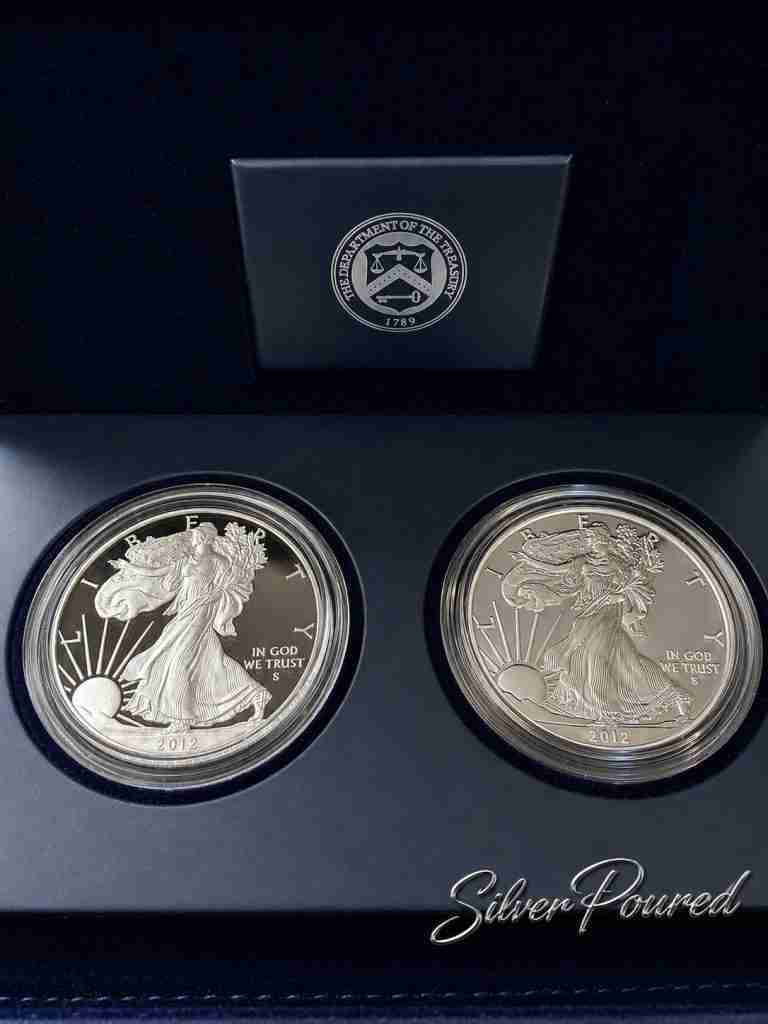 2012-S American Silver Eagle San Francisco Two-Coin Proof and Reverse Proof Set