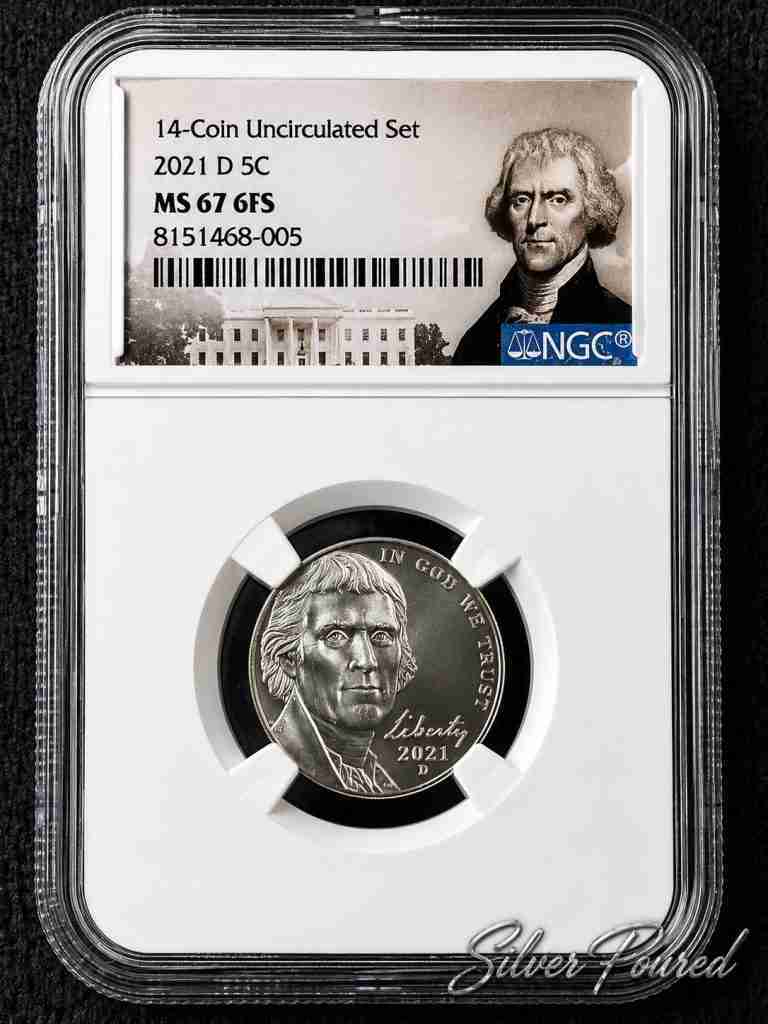 2021-D Jefferson Nickel NGC MS67 6FS Denver Mint