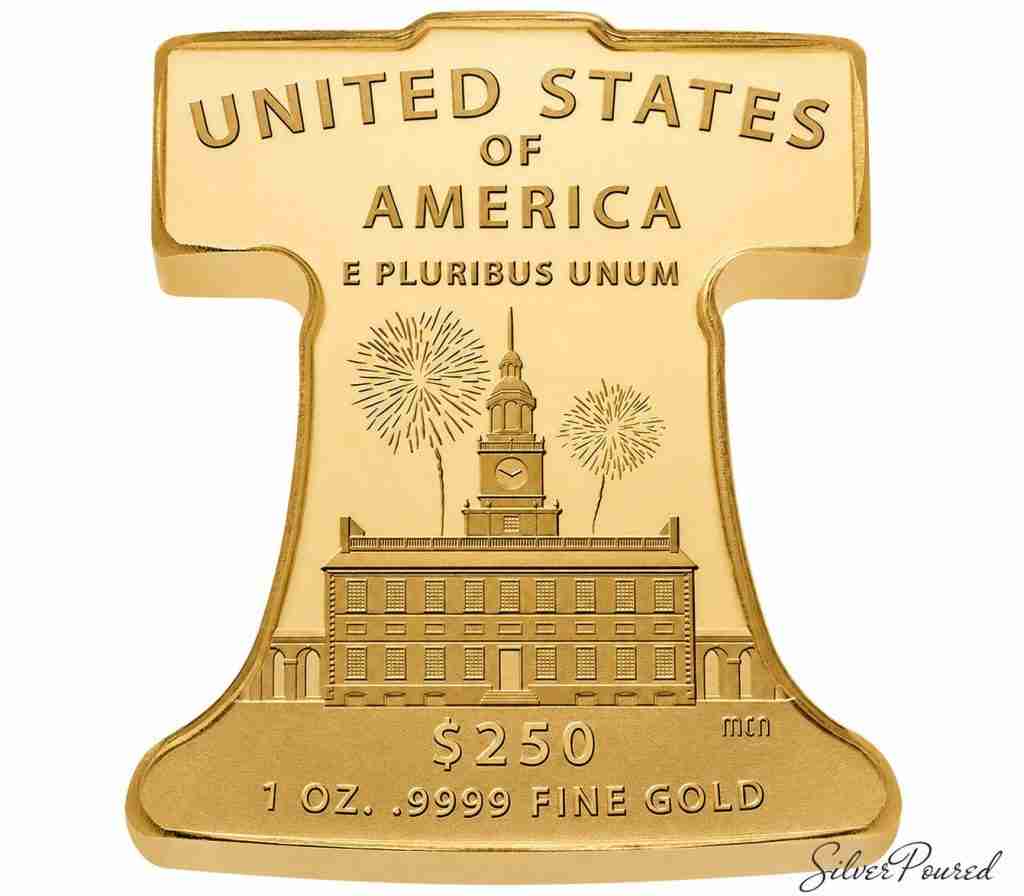 Freedom Ringing Liberty Bell one-ounce .9999 fine gold coin reverse