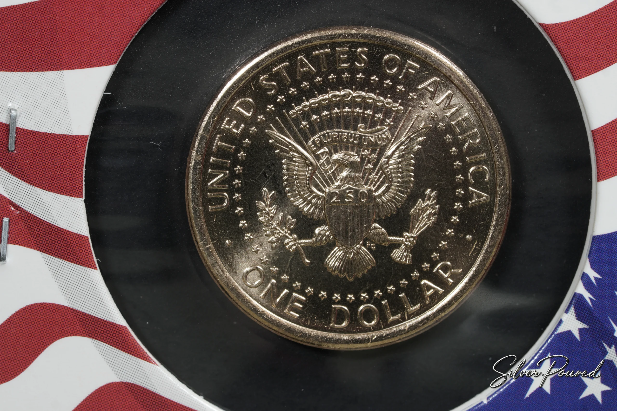 2026 President Donald J. Trump $1 Coin reverse with presidential eagle and 250 shield