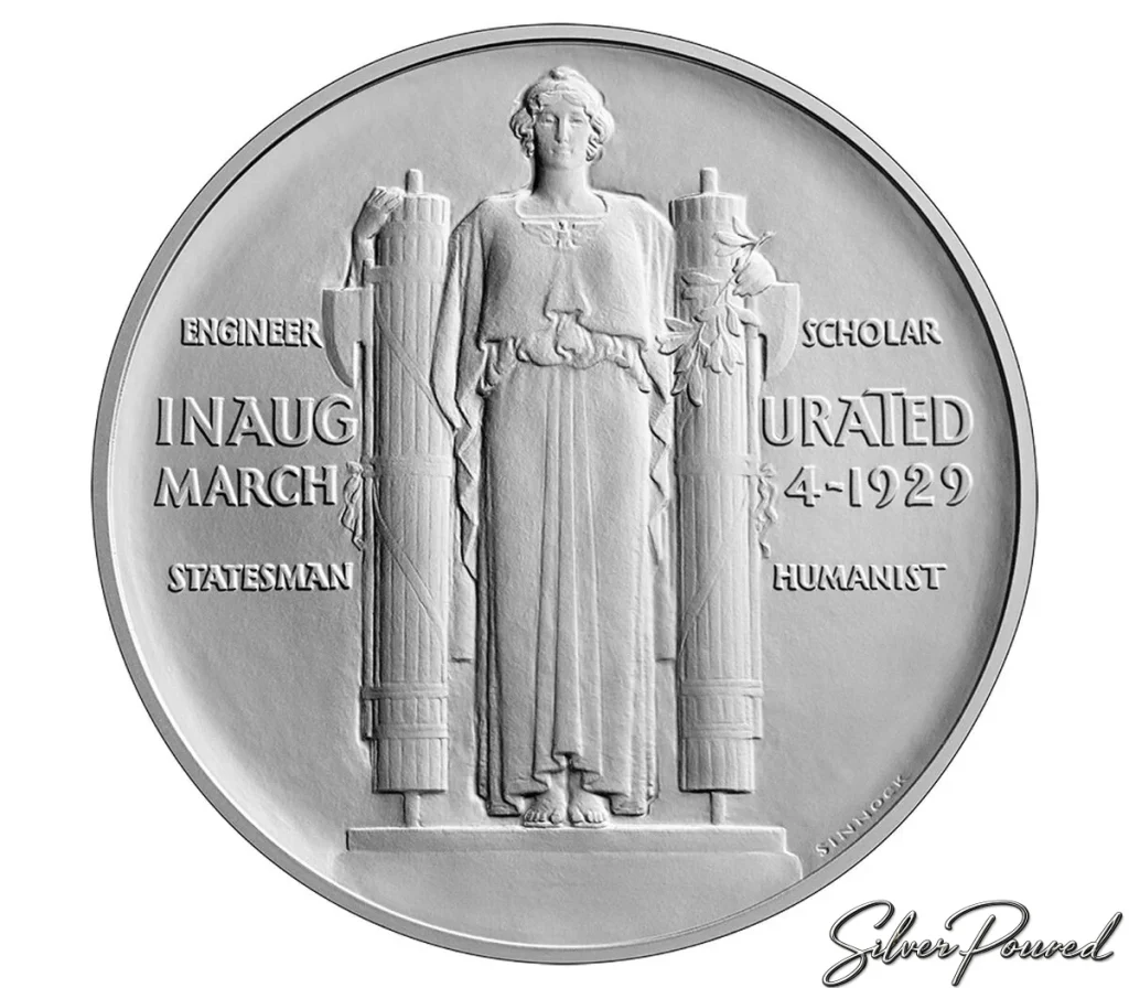 2026 Herbert Hoover Presidential Silver Medal reverse with presidential inscriptions