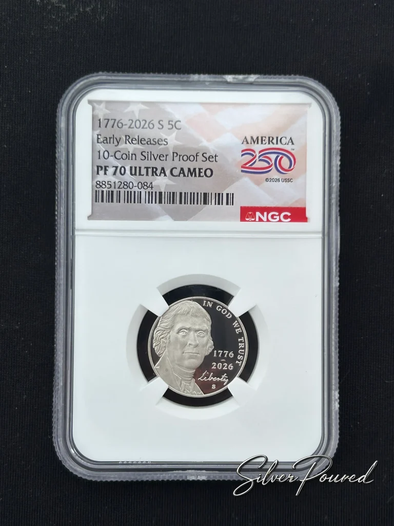 2026 Jefferson Nickel Proof obverse in NGC PF70 Ultra Cameo holder with Thomas Jefferson and 1776–2026 dual date