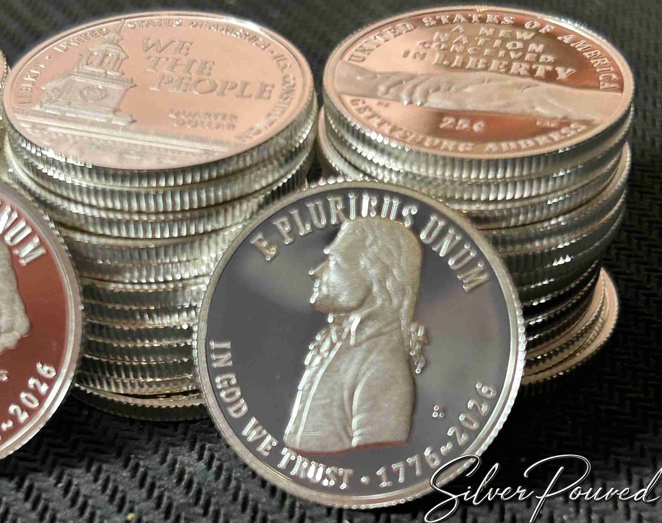 2026 Declaration of Independence Silver Proof Quarter obverse in 99.9% fine silver featuring Thomas Jefferson