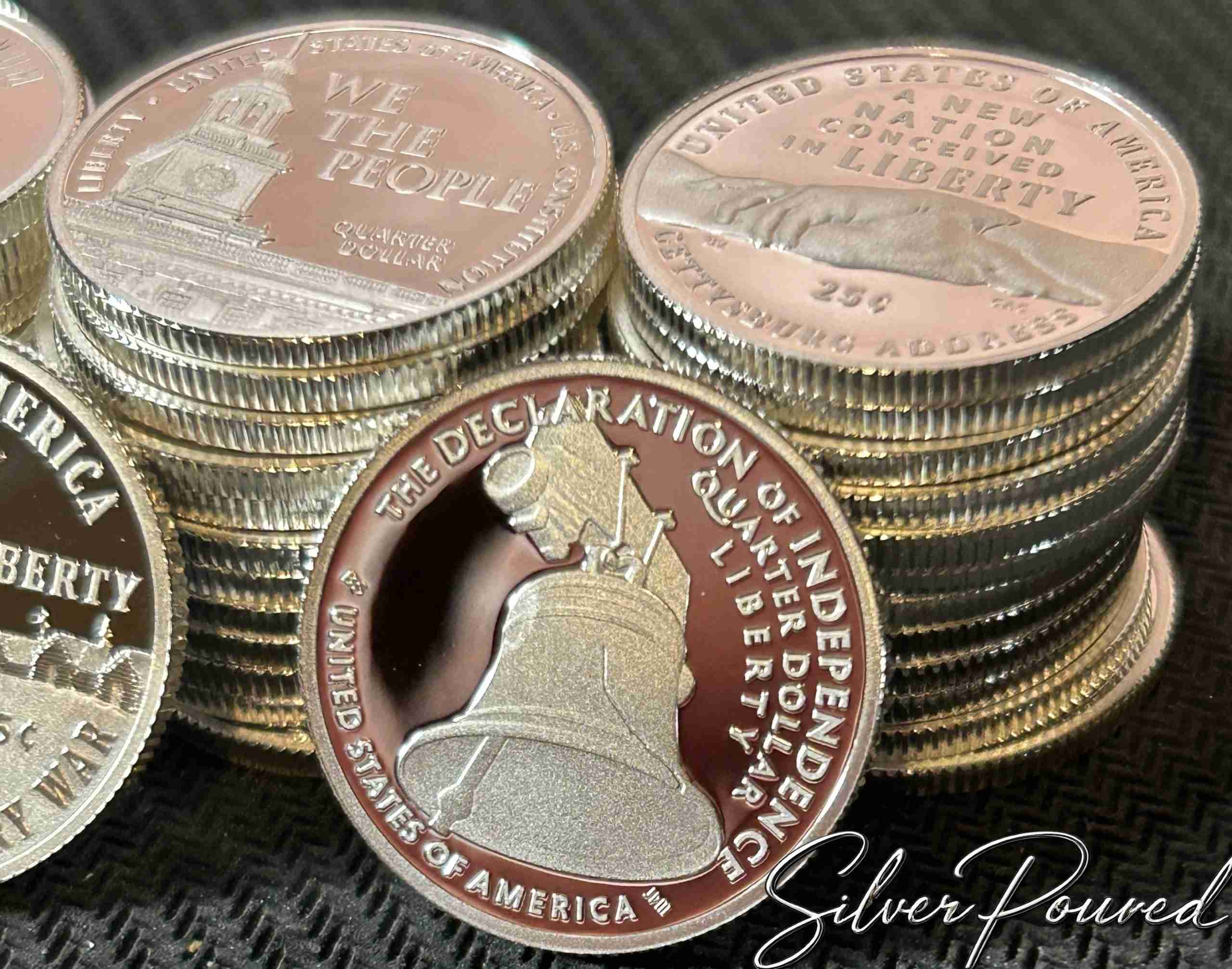 2026 Declaration of Independence Silver Proof Quarter reverse in 99.9% fine silver featuring the Liberty Bell
