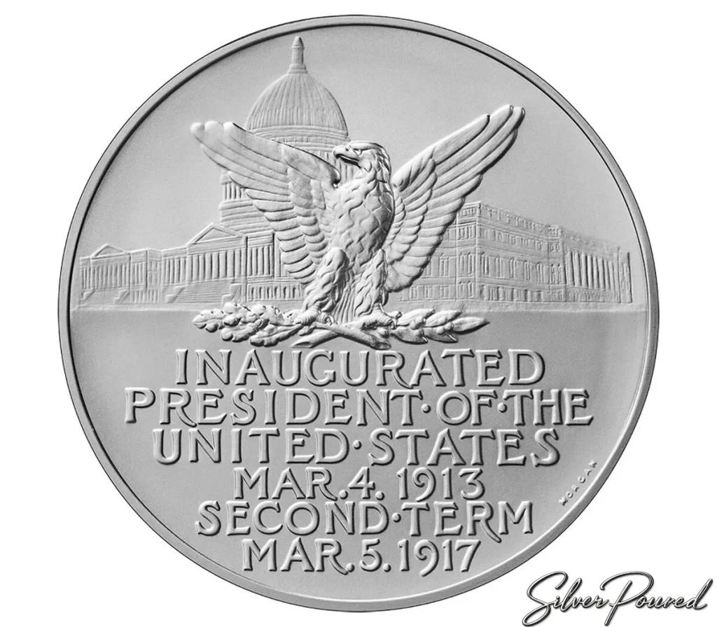 2026 Woodrow Wilson Presidential Silver Medal reverse with presidential inscriptions