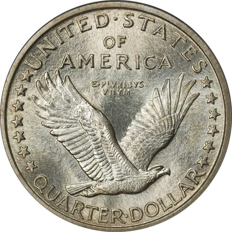 Standing Liberty quarter silver value reverse showing 90 percent silver Standing Liberty quarter eagle design