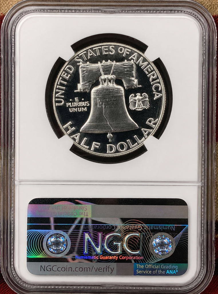 1957 Franklin Half Dollar PF69 NGC proof reverse Liberty Bell silver coin certified PF69