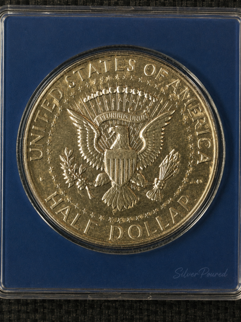 1966 SMS Kennedy Half Dollar reverse in Special Mint Set featuring 40 percent silver collector issue
