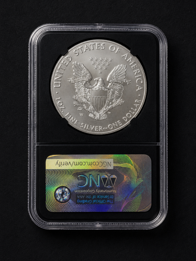 2017-W Burnished Silver Eagles reverse graded NGC MS70 First Day of Issue US Mint 225th Anniversary black core holder