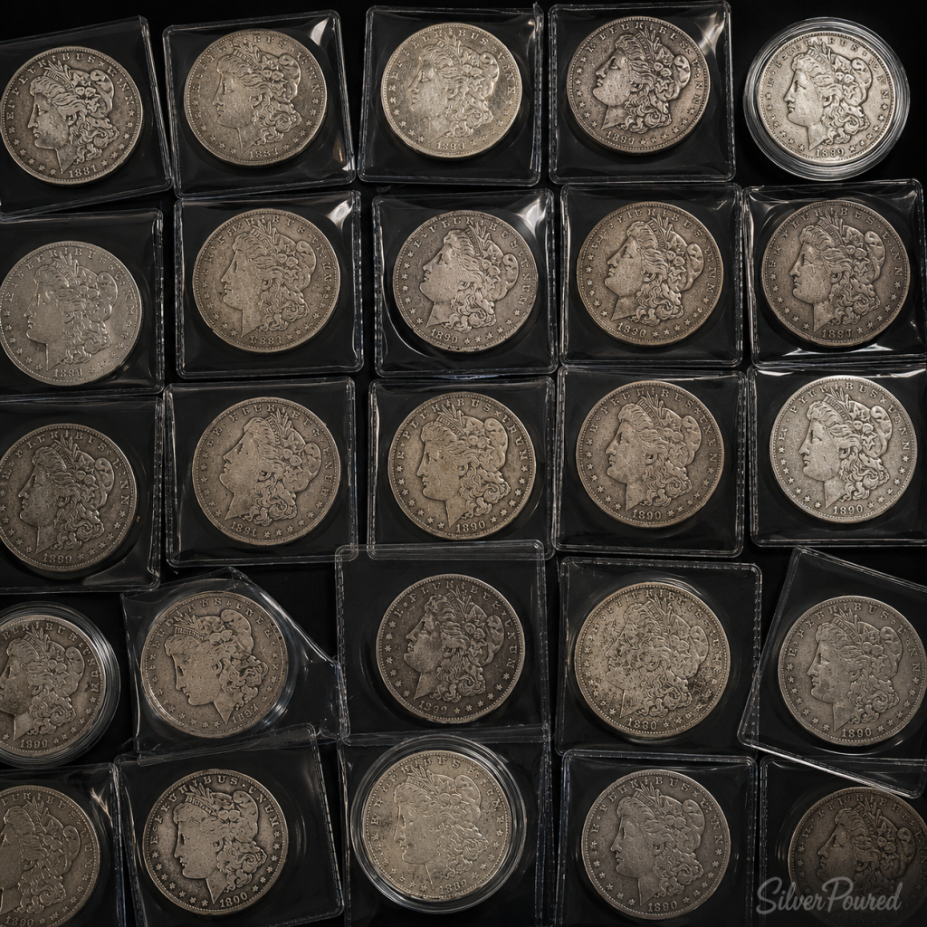 Silver coin values for Carson City Morgan Dollars where rarity and collector demand can exceed melt value
