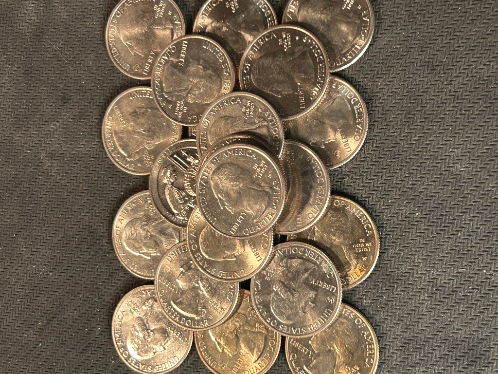 West Point mint mark quarter pile W mint coin collection
