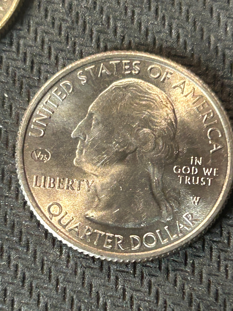 V75 Privy West Point quarter obverse rare W mint coin