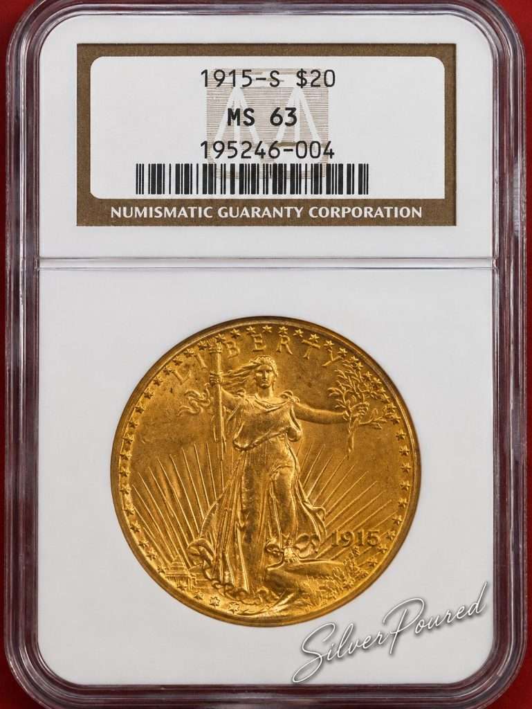 San Francisco Mint 1915-S Saint-Gaudens $20 Double Eagle NGC MS63