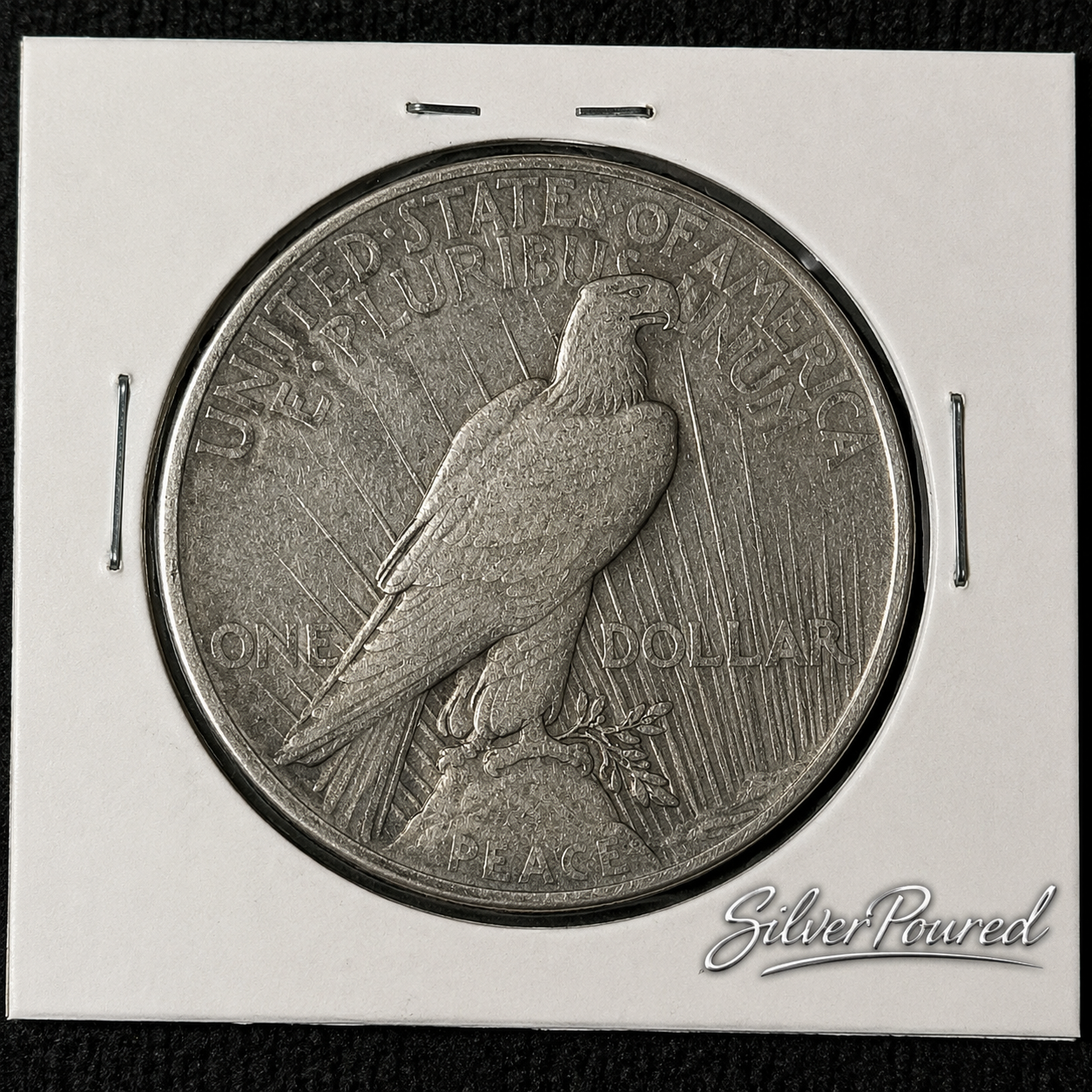 1921 High Relief Peace Dollar reverse showing eagle and PEACE design