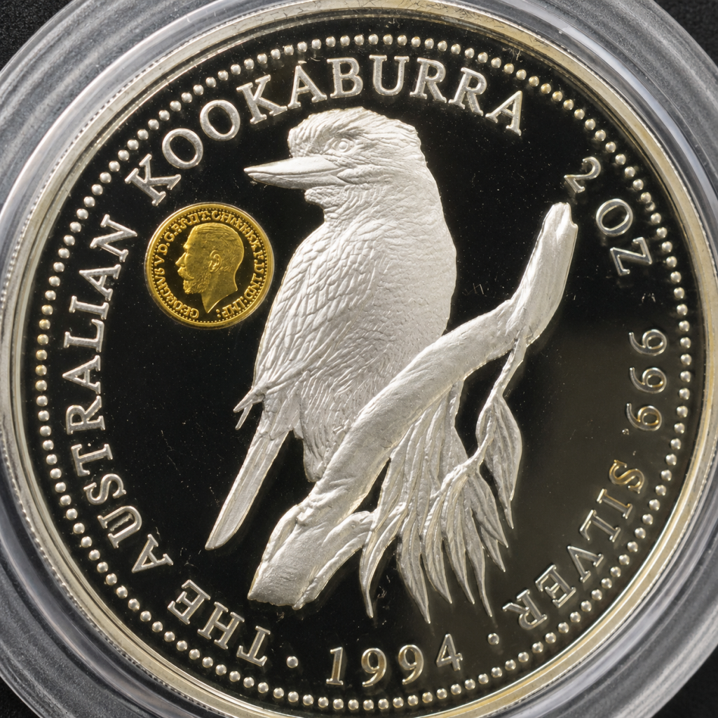1994 Australian Kookaburra 2 oz Silver Proof featuring the George V Privy Mark and collectible low-mintage design