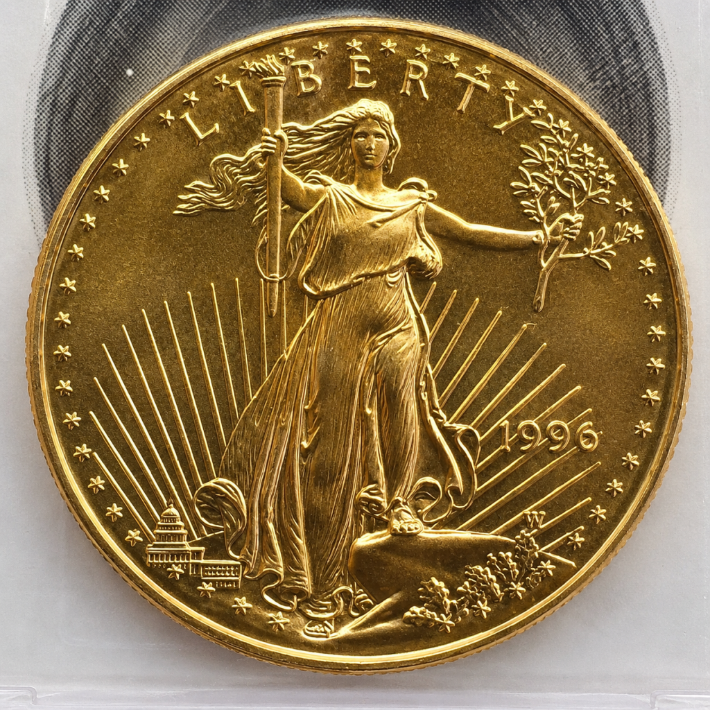 1996-W American Gold Eagle 1 oz $50 West Point Mint obverse.