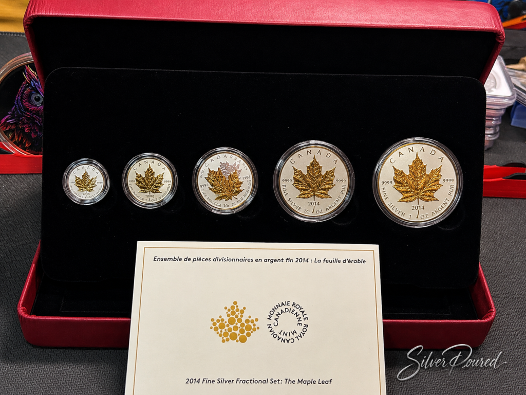 2014 Canadian Fine Silver Fractional Maple Leaf proof set in Royal Canadian Mint presentation case