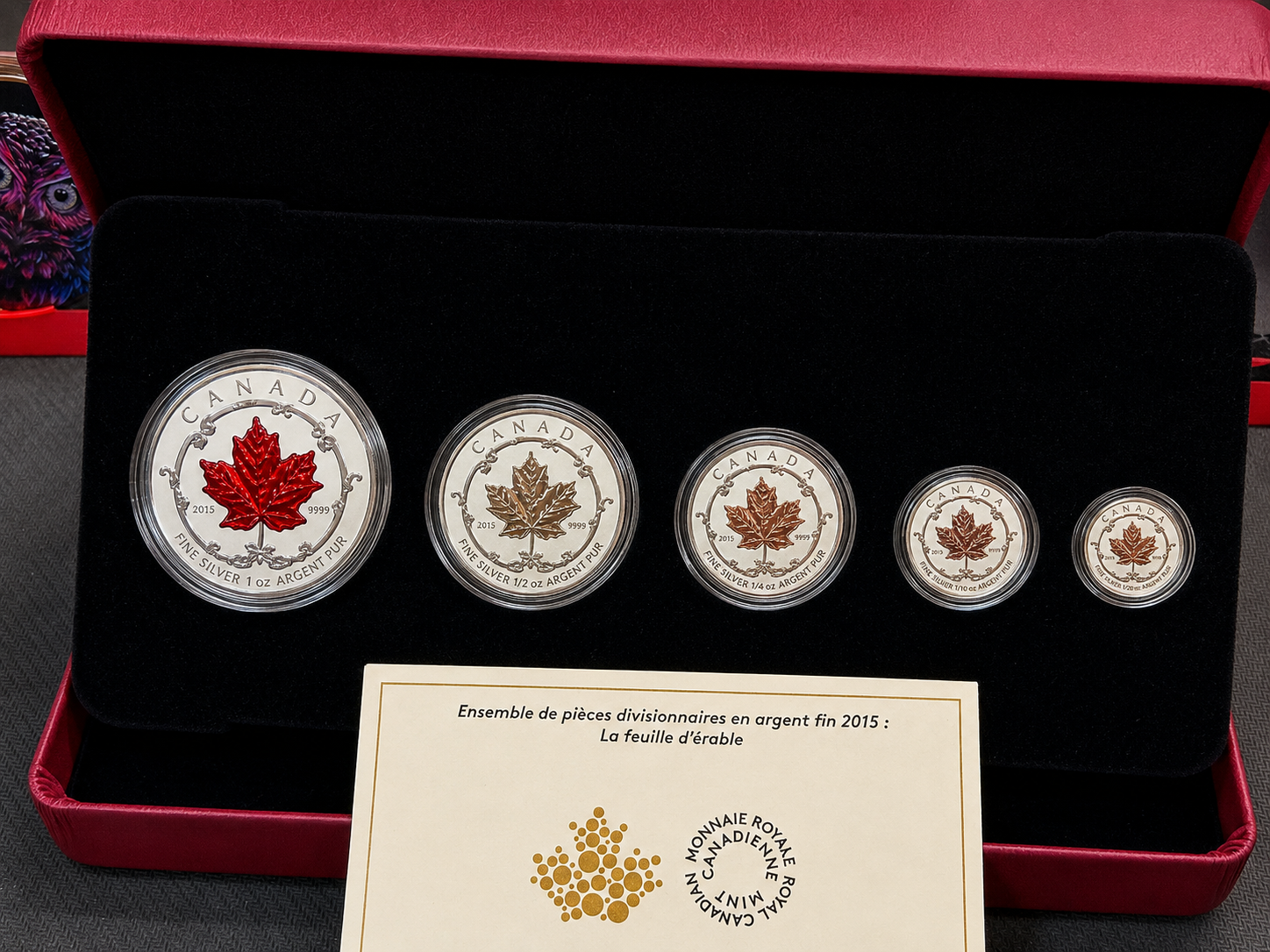 2015 Canadian Fine Silver fractional Maple Leaf set in complete Royal Canadian Mint presentation case
