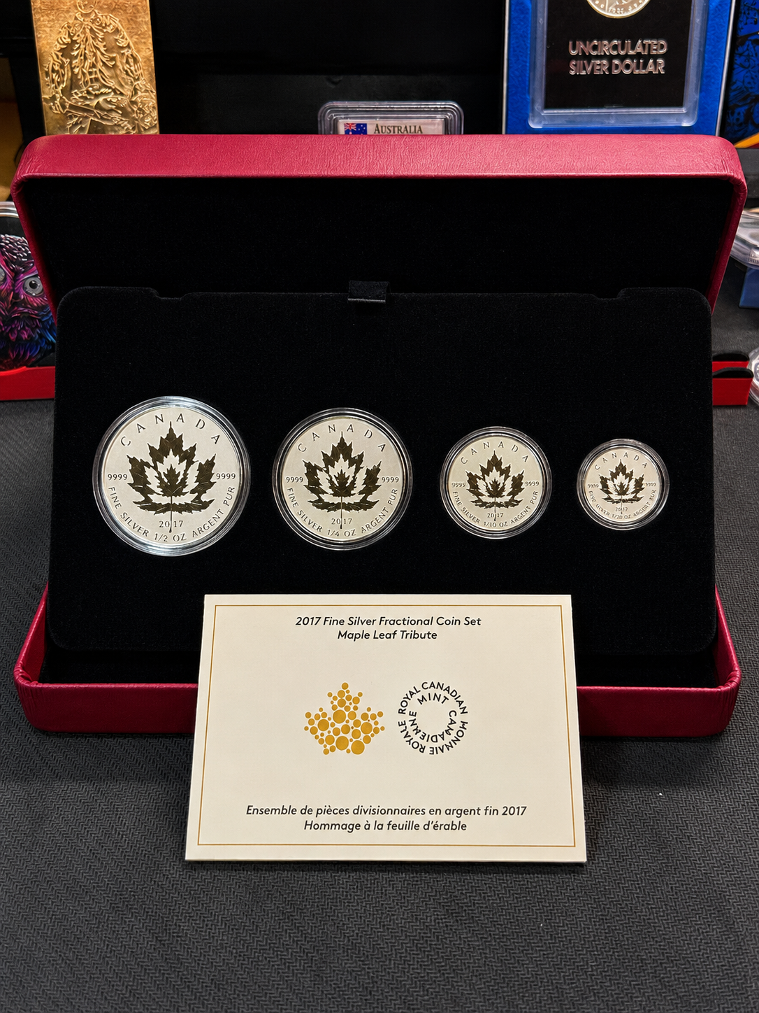 2017 Canadian Fine Silver fractional Maple Leaf Tribute coin set in complete Royal Canadian Mint presentation case