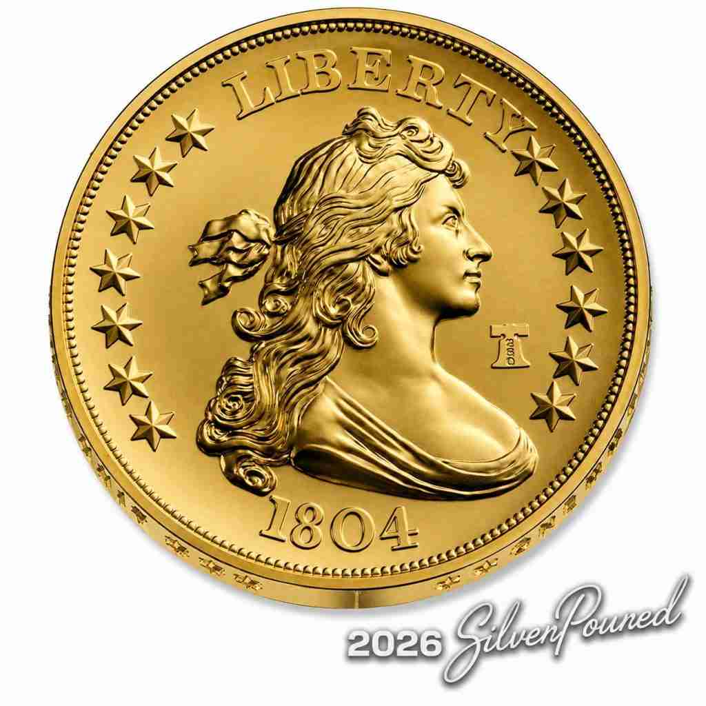 1804 Silver Dollar one-ounce .9999 fine gold coin obverse