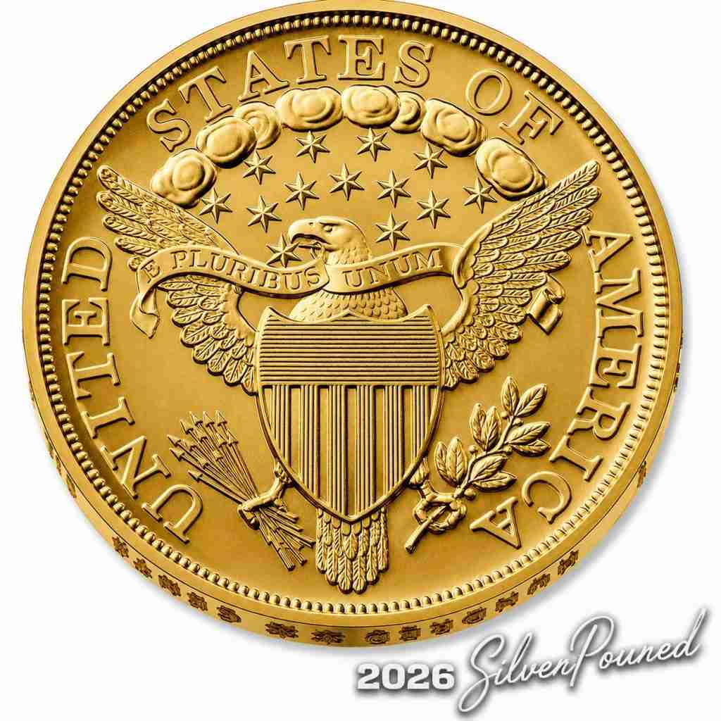 1804 Silver Dollar one-ounce .9999 fine gold coin reverse