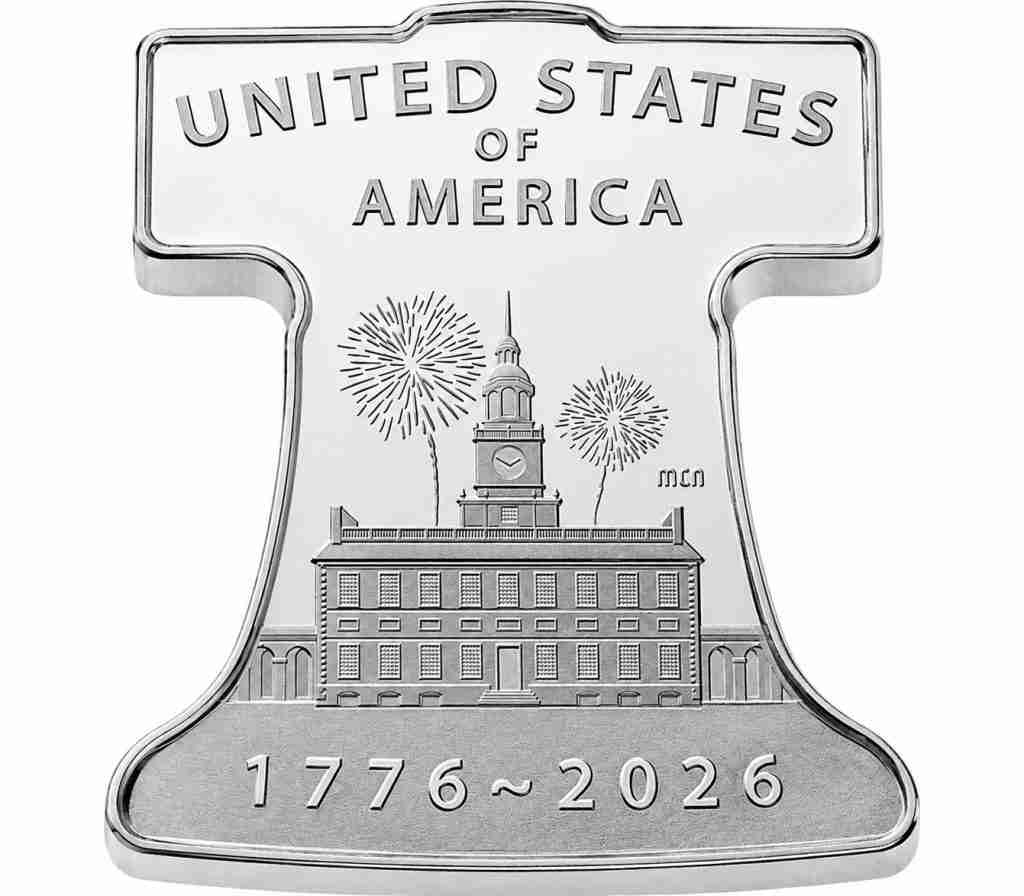 Freedom Ringing Liberty Bell one-half ounce silver medal reverse