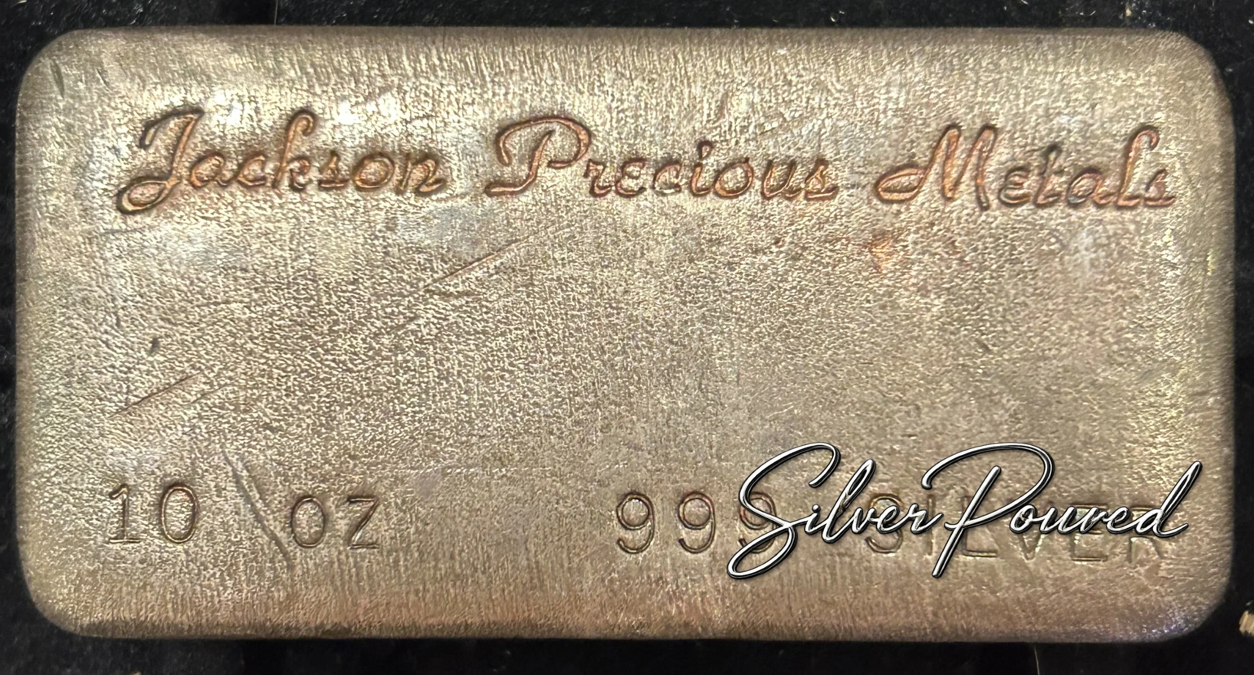 Jackson Precious Metals 10 ounce .999 silver bar representing physical silver in the broader pricing market